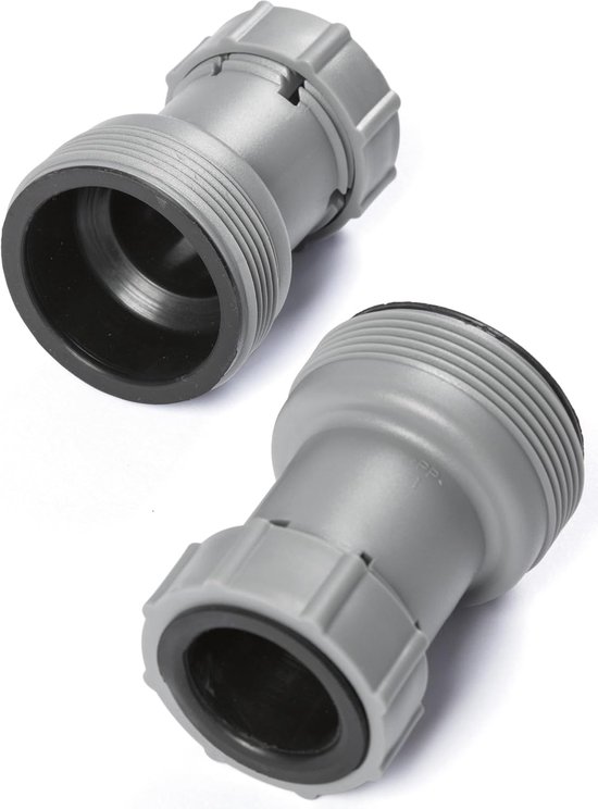 Famanu – Slangadapter voor zwembad, verbindt 38 mm slangen met 32 mm aansluitingen, dubbelpak