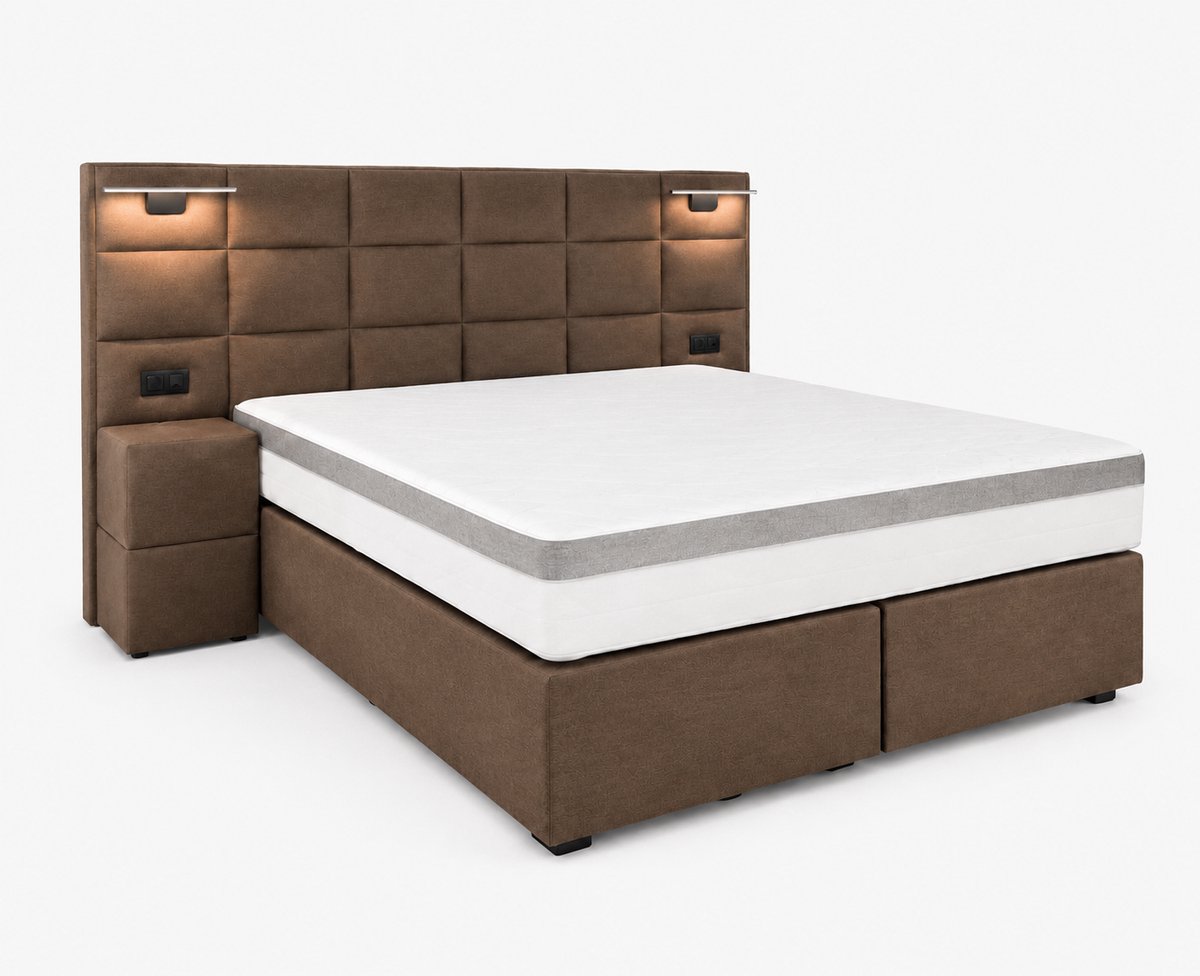 Opberg Boxspring Évora - 180x200 Compleet - Zwart - Luxe Living Home