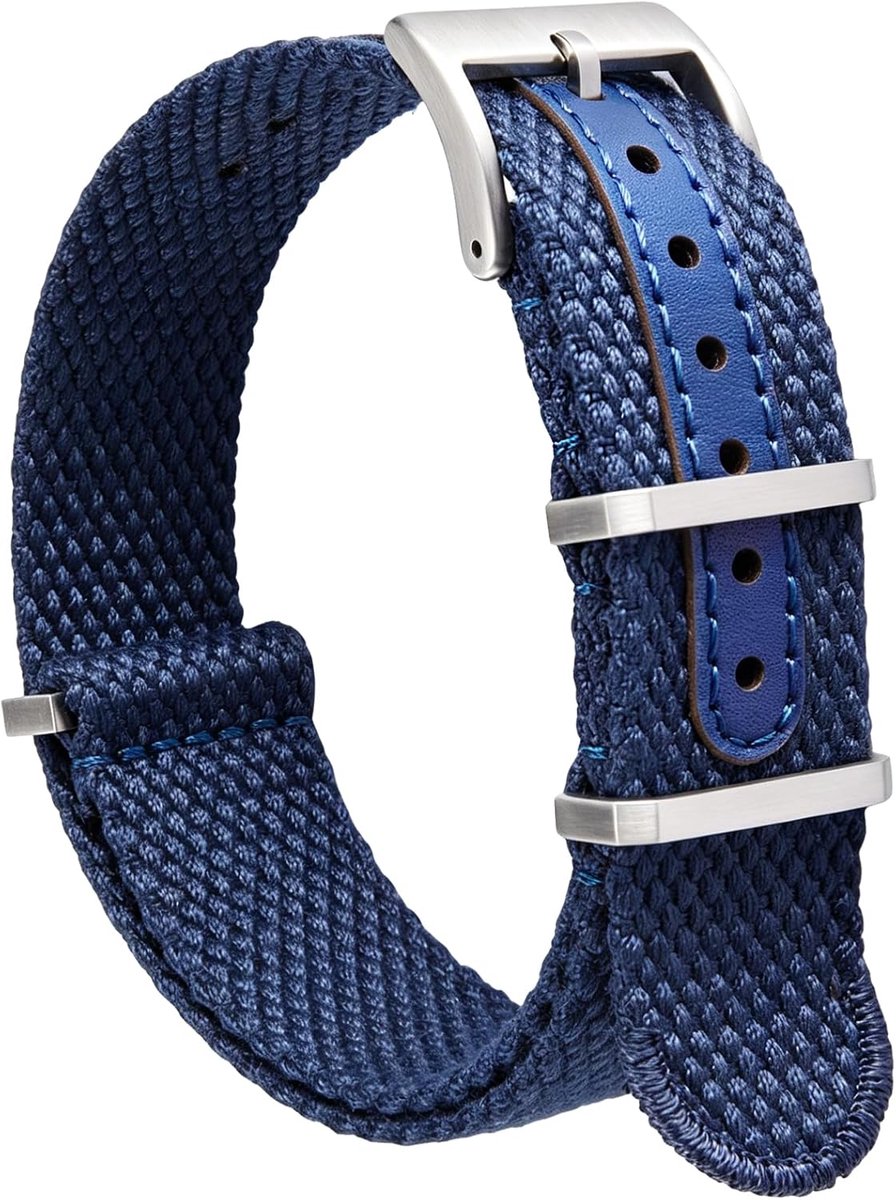 BINLUN Nylon 18 mm 20 mm 22 mm 24 mm Canvas Watch Strap Extra Long Breathable Cotton Linen Military Style Watch Strap - ShopVlot