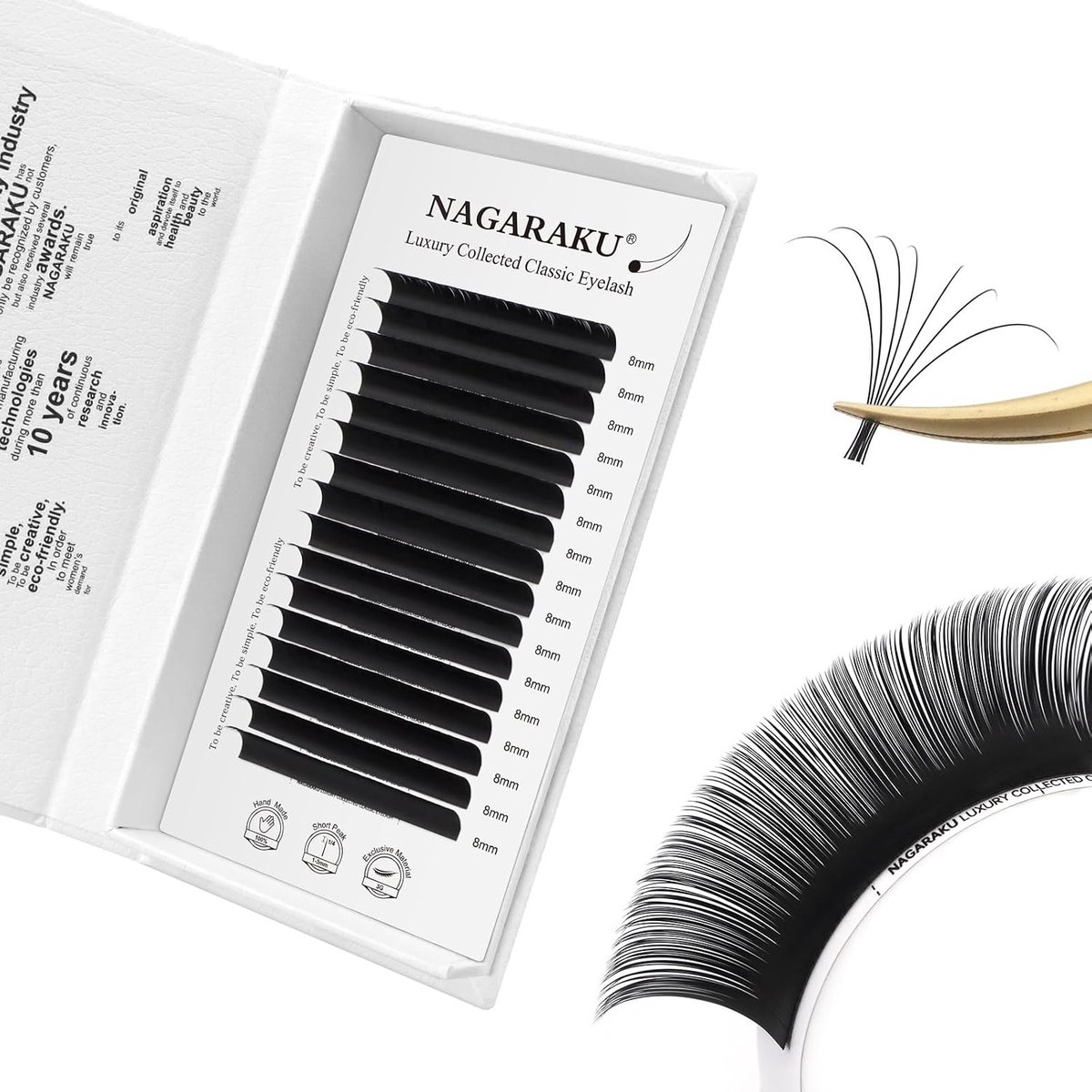 NAGARAKU Individual Eyelash Extension Luxury Collection of 3rd Generation 1 on 1 Classic Eyelash Natural Handmade - ShopVlot