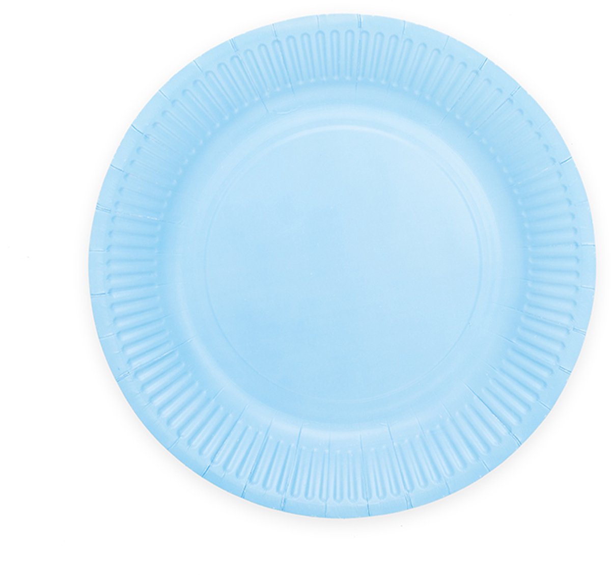 8x Papieren Bordjes 18cm FSC - Lichtblauw - Feestartikelen