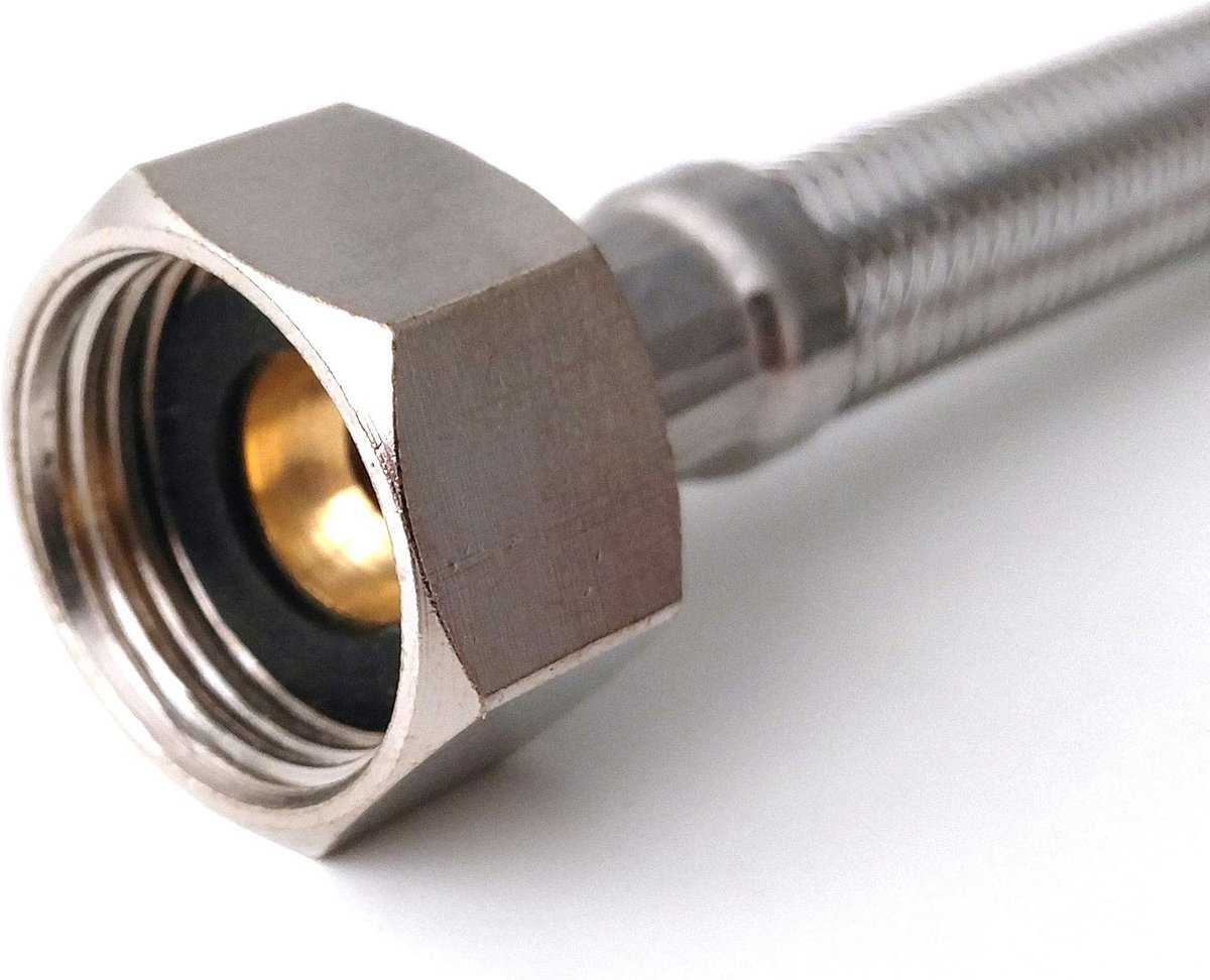 2 x M8 (8mm) X 1/2 BSP Flexible Faucet Connectors (300mm) Pair - ShopVlot