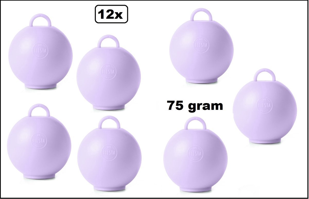 12 stuks Ballon gewicht Kettlebell lila - 75 gram - Tafeldecoratie thema feest ballon party festival