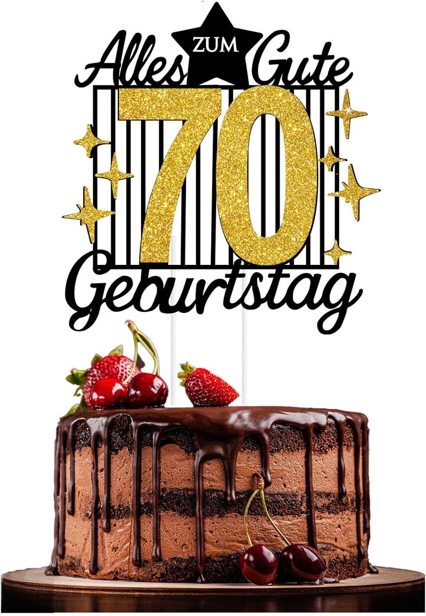 Crown Decoration for Cake 70th Birthday - Golden & Black King Crown Cake Topper - ShopVlot
