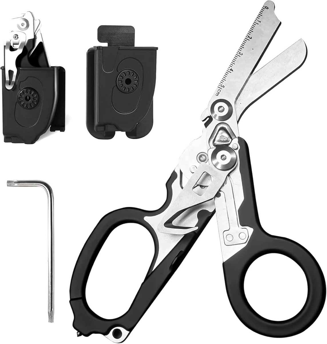 Multifunctional Stainless Steel Trauma Scissor, 6 Practical Functions, Raptor Response Emergency Scissors, Black - ShopVlot