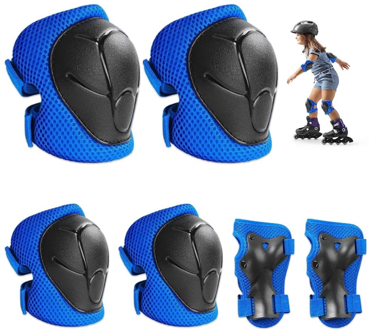Complete Skate Beschermset voor Kinderen - Knie-, Elleboog- en Polsbeschermers voor Inline Skaten, Fietsen en Rollers, Geschikt voor 3-8 Jaar Oud