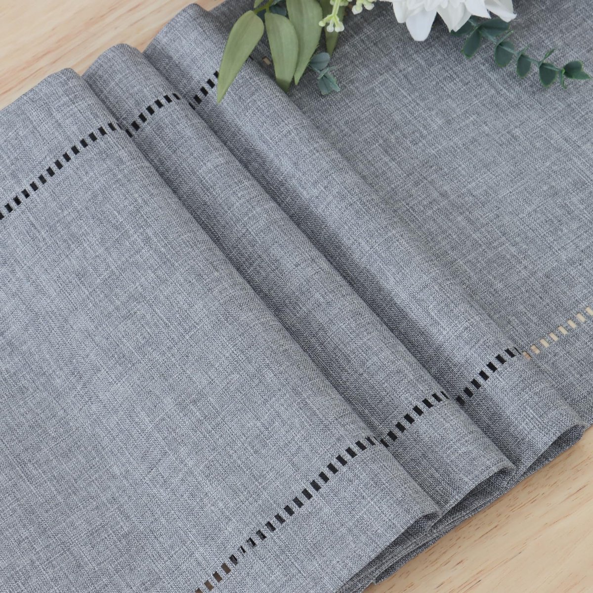 Tafelloper 108 inch - linnen grijs - rustiek design - moderne decoratie voor eettafel - ShopVlot
