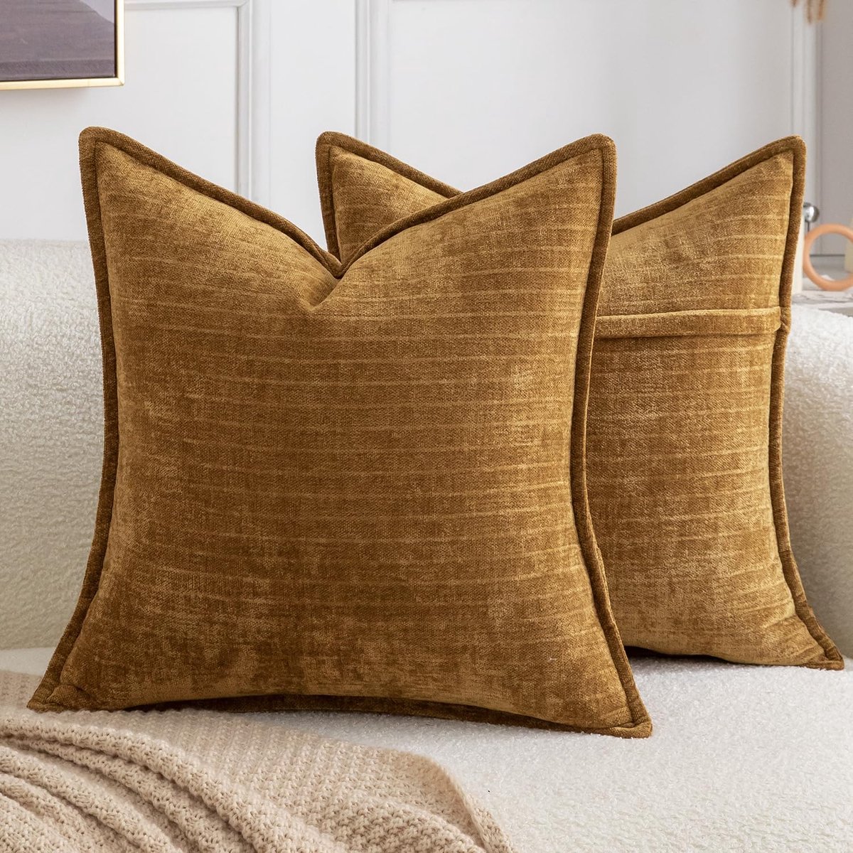 Kussenslopen 40x40 cm - Chenille - Vintage boho stijl - Luxe uitstraling voor bank en slaapkamer - ShopVlot