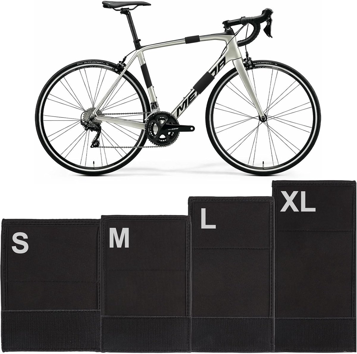 Set van 4 Stuks Fietsframe Beschermhoezen, Neopreen Bescherming voor Mountainbikes en E-bikes, Ideaal voor Carbon Frames en Fietsdragers