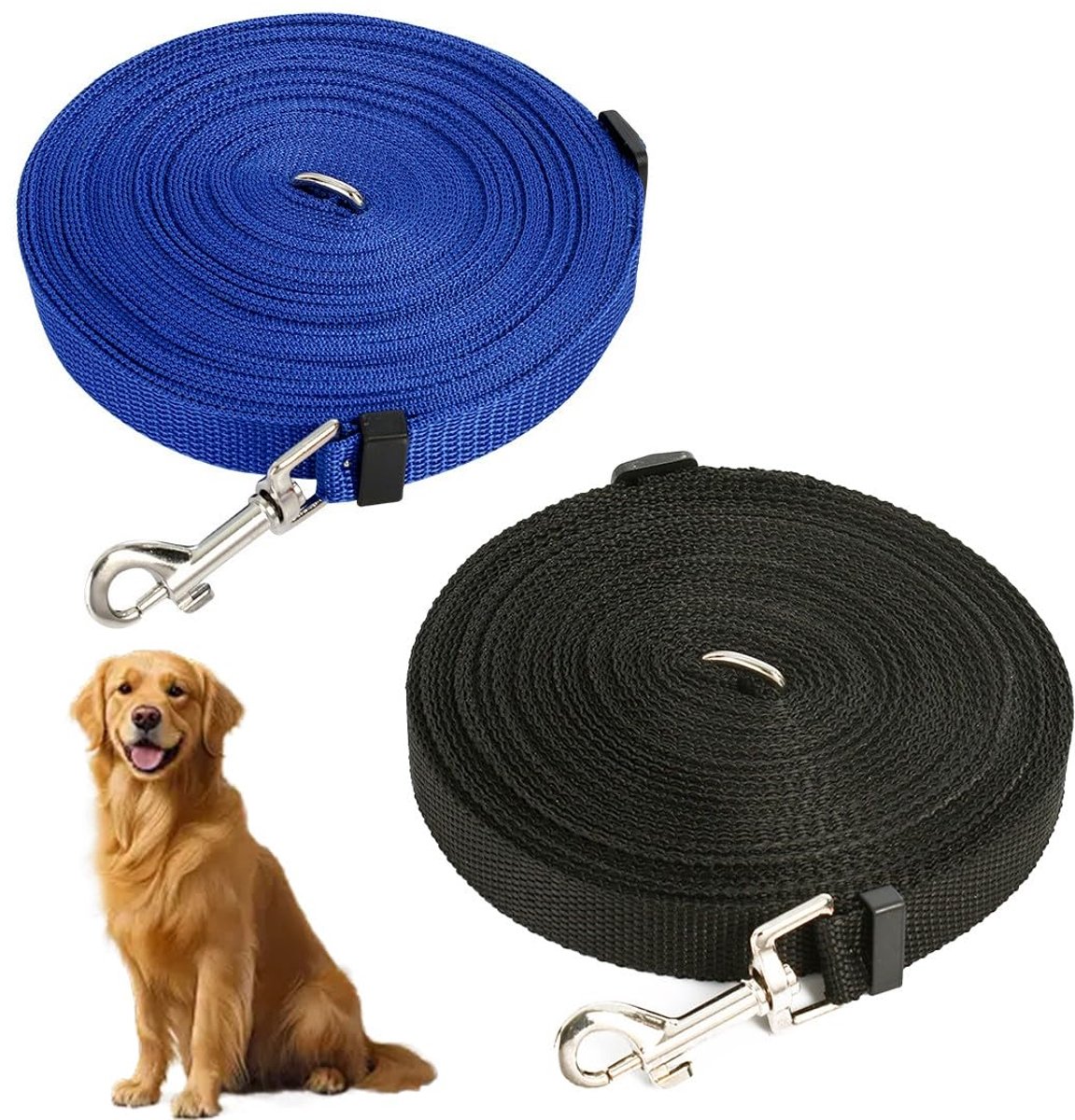 Hondenriem 2 stuks - duurzaam nylon - trainingslijn - ideaal voor buitengebruik - ShopVlot