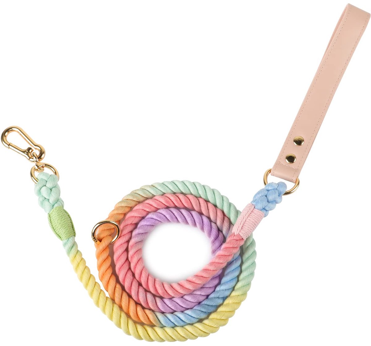 Hondenriem 5FT - Katoen Ombre Touw - Zware Gevlochten Leash - Comfortabel Handvat - ShopVlot