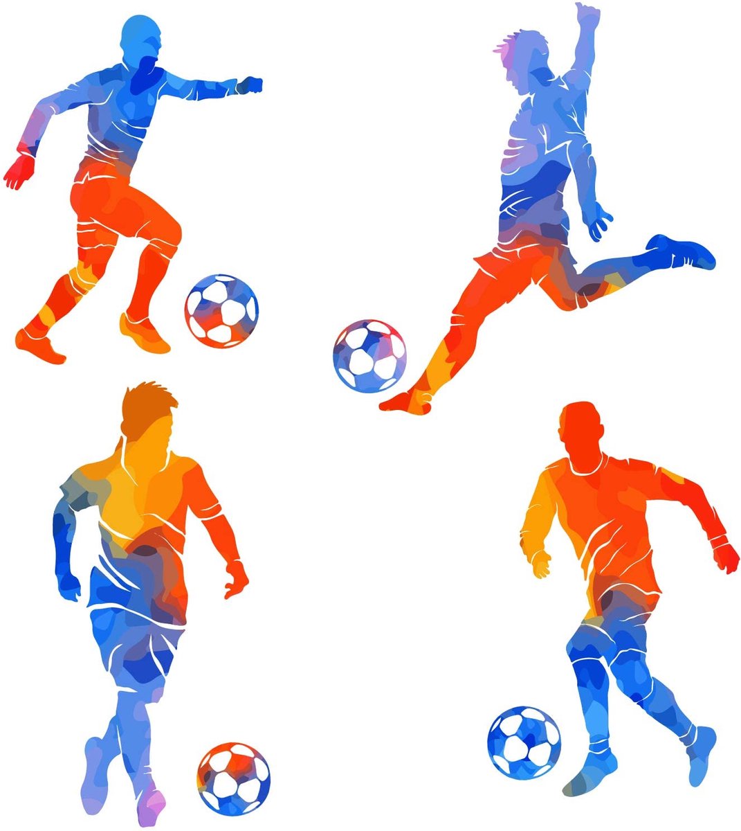 Voetbal Muursticker Coole Voetbalspeler - Kleurrijke Sport Muurkunst - Perfect voor Kinderkamer - ShopVlot