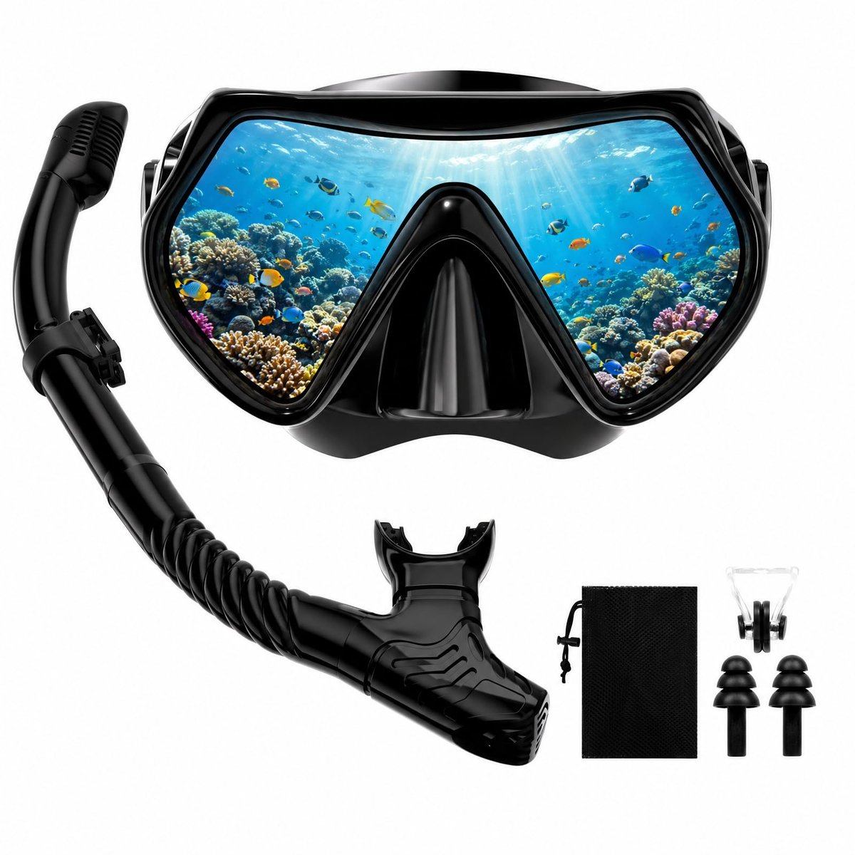 Snorkelset volwassenen 180° panoramisch uitzicht - snorkelmasker - comfortabel - ideaal voor onderwateravonturen - ShopVlot