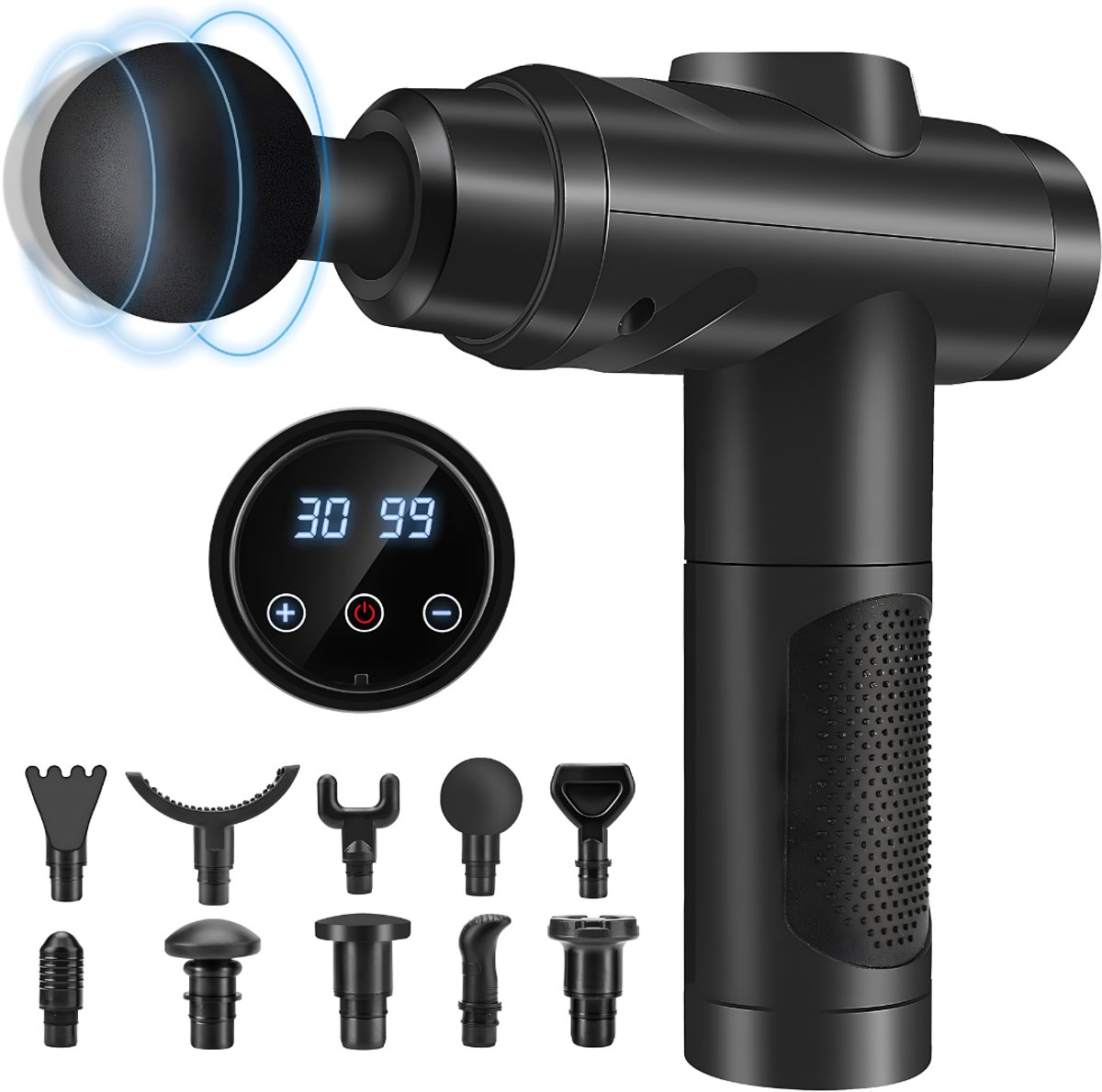 TYR® Masage Gun - Spiermassage Apparaat - Draadloze Massage Gun - Zwart - 10cm x 10cm x 10cm