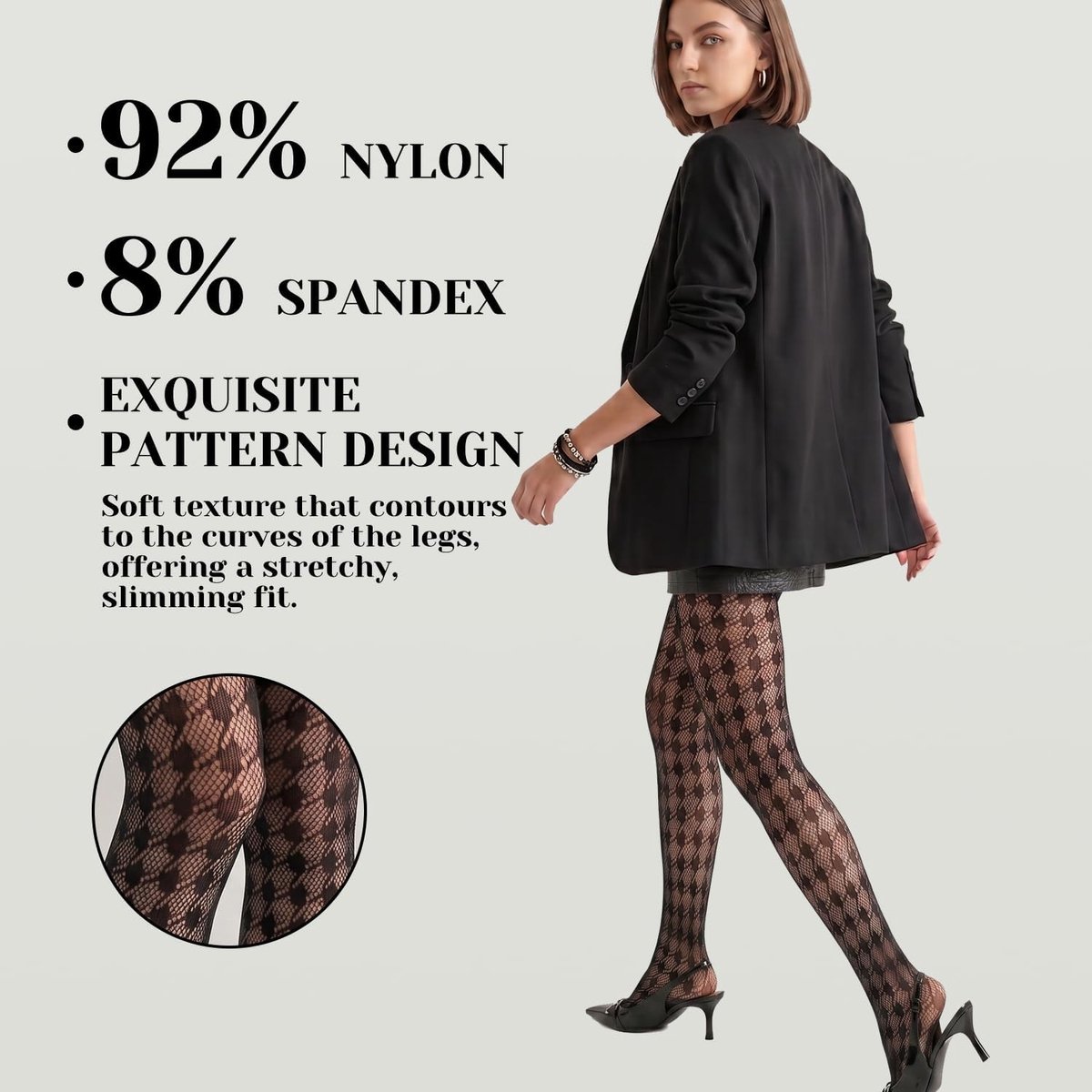 Zwarte Visnet Pantyhoses voor Dames, 2 Paar Mode Leggings, Transparante Strumpfhosen en Comfortabele Draagervaring