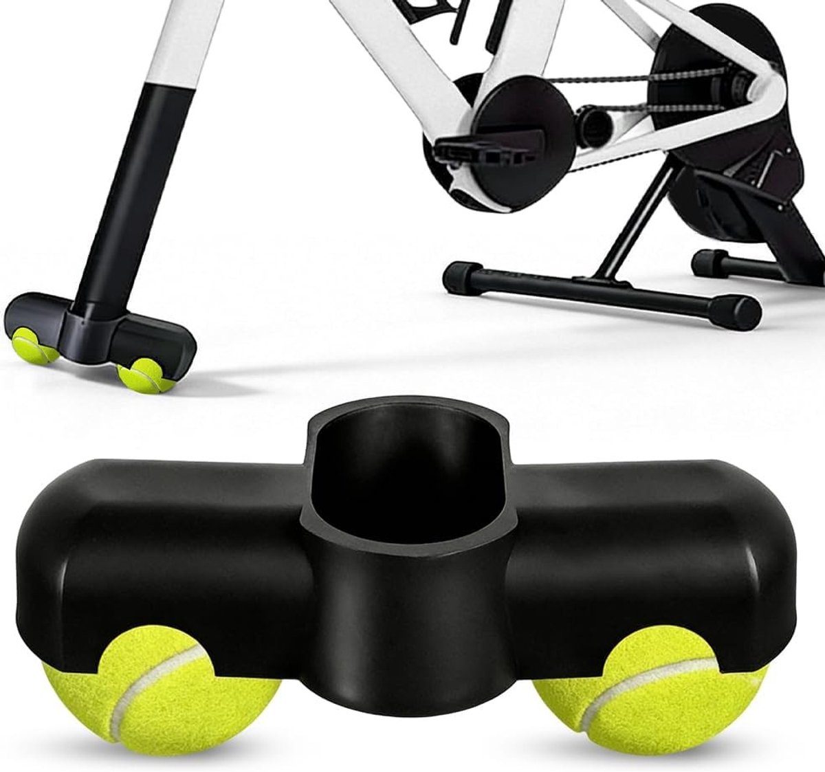 Rocker Plate Voetadapter voor Indoor Fietsen, Stabiele Adapter voor Intensieve Training, Inclusief 2 Tennisballen en Geschikt voor Zwift en Fietssimulatoren
