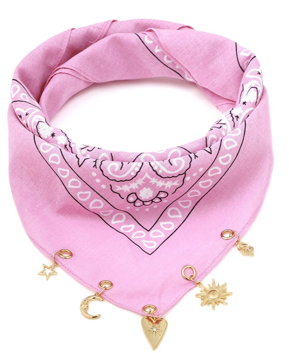 Zomersjaals met paisley-patroon, klassiek katoen, dagelijkse accessoires - Roze