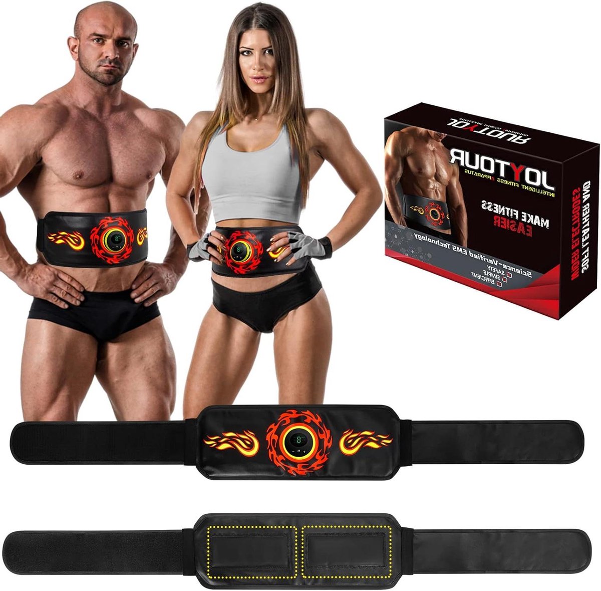Spierstimulator Buikgordel - EMS Trainer - Spierconditie Verbeteren - Verstelbare Modi - 27 centimeter - Rood