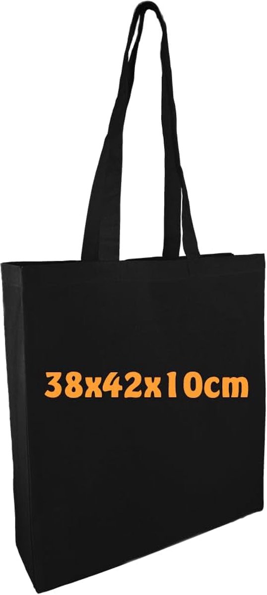 Cottonbagjoe Shopping bag - unprinted - side and bottom fold - long handles - jute bag - ShopVlot