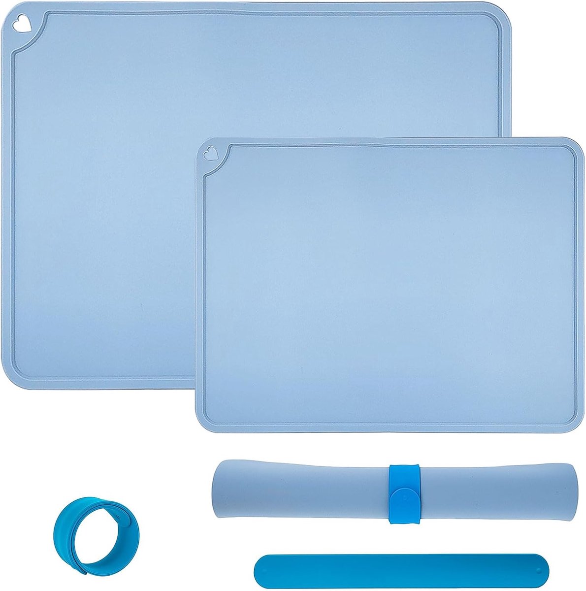 Siliconen schildersmat set - 2 maten (45x30cm & 60x40cm) - met magneetclips en snap-armbanden - ShopVlot