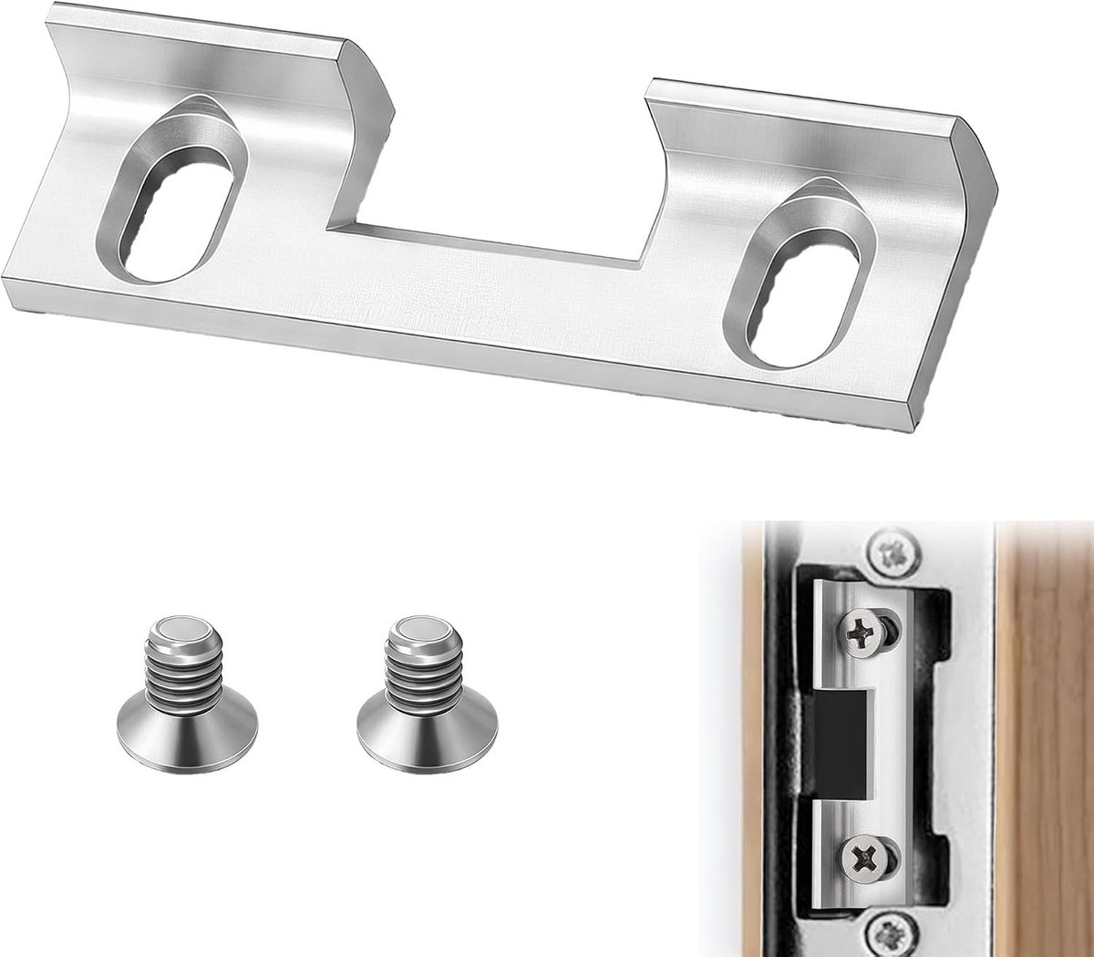 Vervangstuk voor verstelbare sluitplaten, 46 × 14,4 × 9 mm, 32 mm schroefgatafstand, ideaal voor deuren en ramen, duurzaam en eenvoudig te installeren