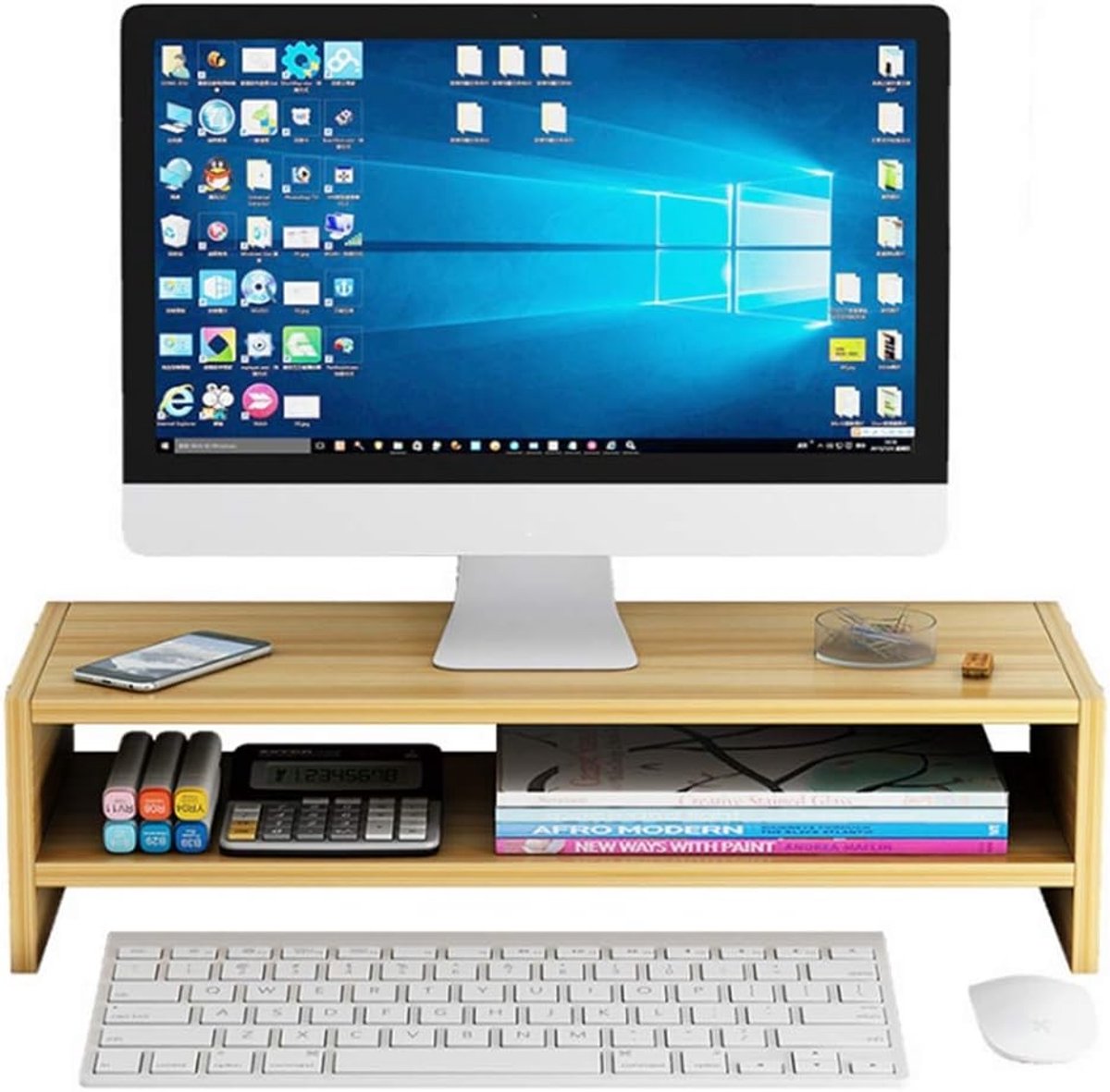 Grote opbergplank voor computeraccessoires, multifunctionele opslagoplossing voor slaapkamer, kantoor en school