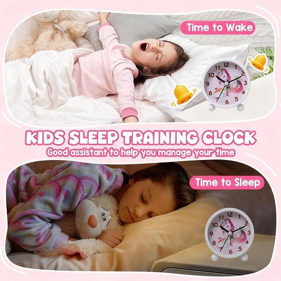 Kinderwekker Analoog - Wekker Kinderen - Tijd Leren - Stil Uurwerk - 10 cm - Kleurrijk — afbeelding 4