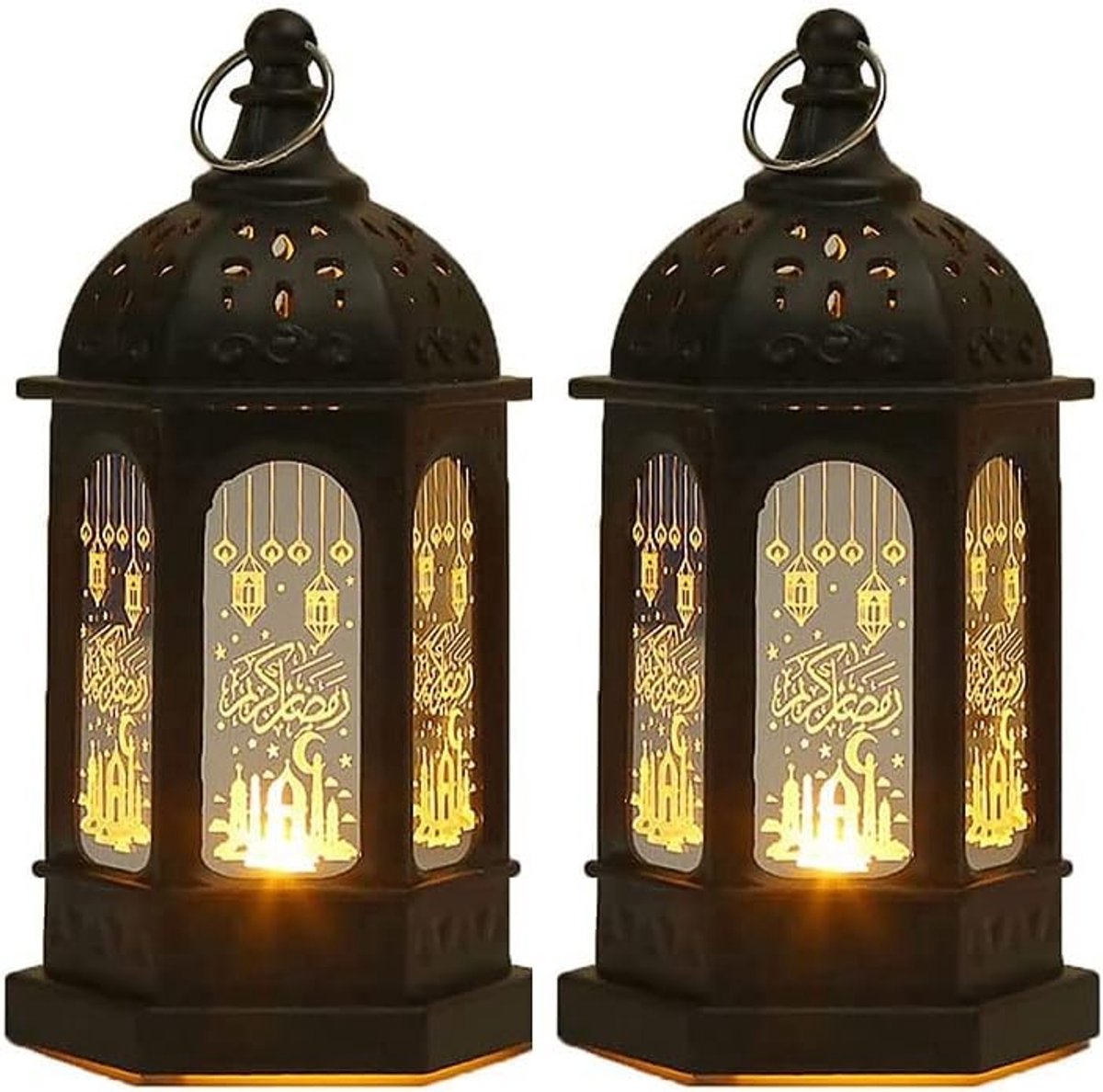 Eid Mubarak Ramadan LED Fakkel - Marokkaanse Decoratieve Lantaarn voor Moslim Versiering, Perfect voor Feestdagen en Ramadan Decoratie