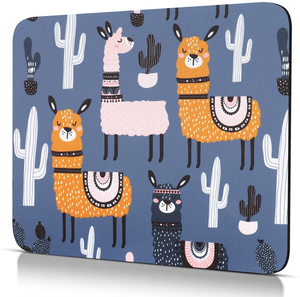 Muismat 240 x 200 mm - Alpaca Cactus - Kleine muismat met motief - Ideaal voor thuis en op kantoor - ShopVlot