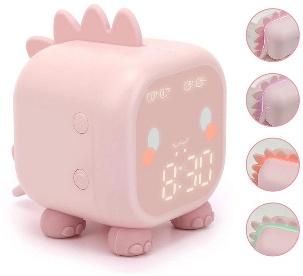 Kinderwekker, LED digitale USB-wekker met wekfunctie, slaaptrainingswekker Geschikt voor naast het bed