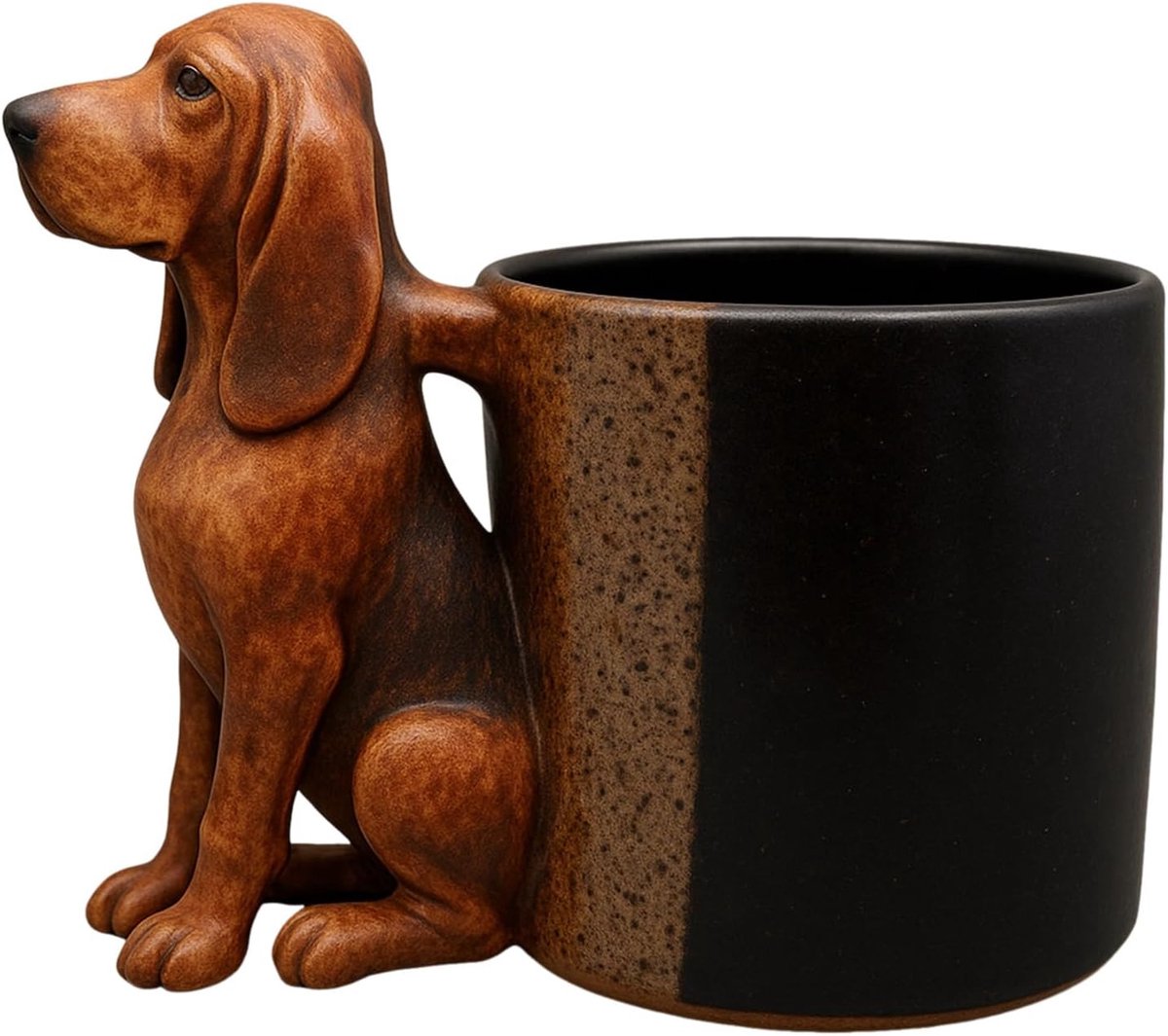 Casalora® 3D Labrador Mok Keramiek 330 ml – Handgemaakte Hondenmok met Handvat – Unieke Koffiebeker in Hond Vorm – Cadeau voor Hondenliefhebbers