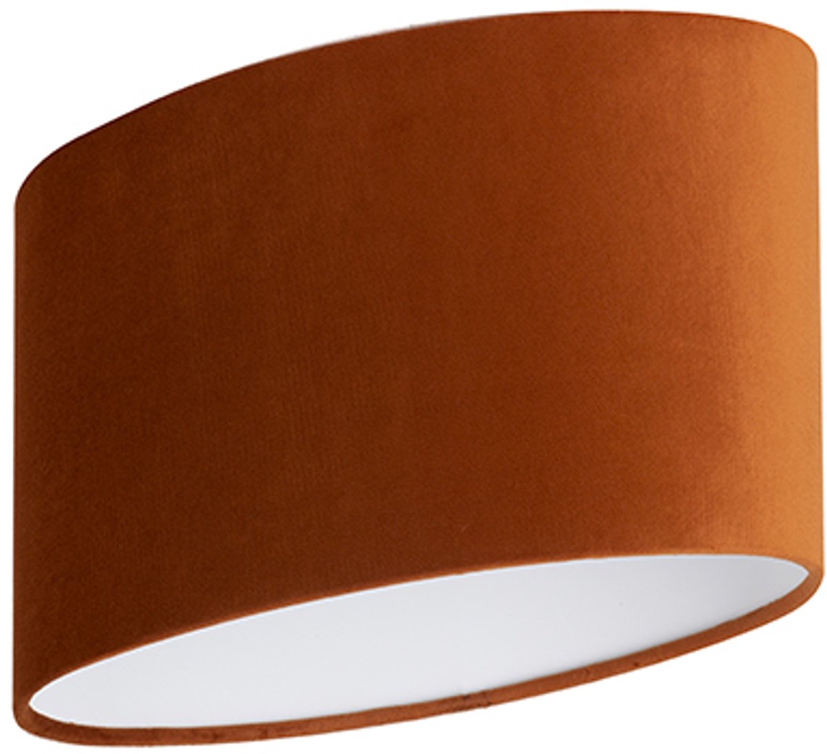 Uniqq Ovale Lampenkap velour oranje 40 x 27 cm – 20 cm hoog