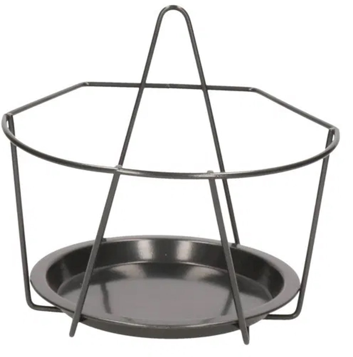 Esschert Design Balkon bloempothouder - bloembak met ophanging - zwart metaal - 22 x 21 x 20 - rond