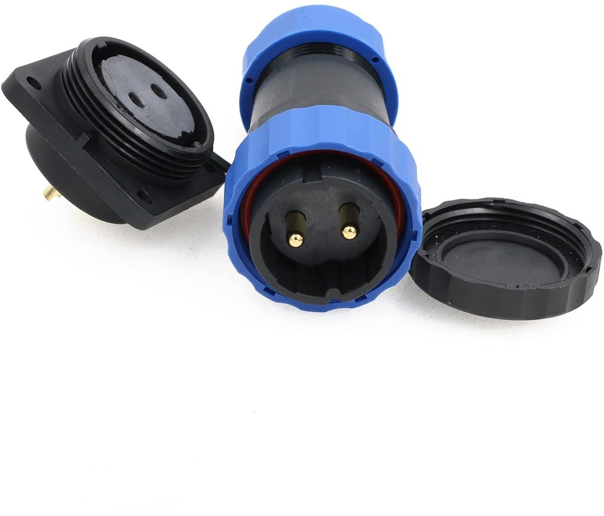 SD28 28MM Square Waterproof IP68 Aviation LED Plug Power Supply Plug Bushing Bulkhead Male Female Plug (2 Pin - ShopVlot