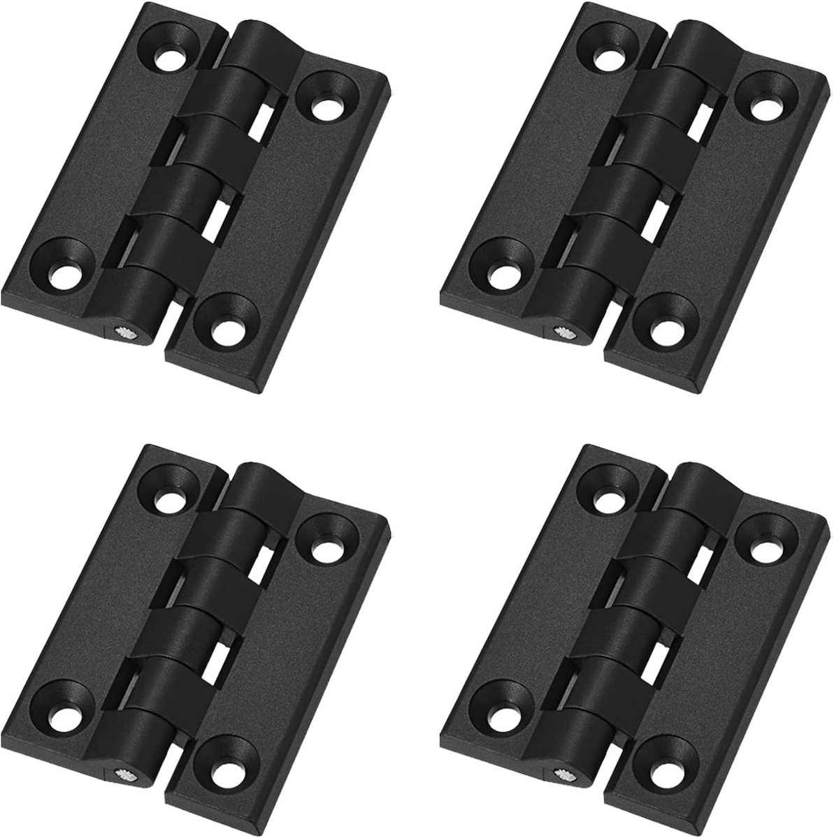 Verstelbare Vouwdeur Scharnieren 102mm - 4 Stuks, ABS Nylon Scharnieren voor Poort en Kastdeur, Zwart
