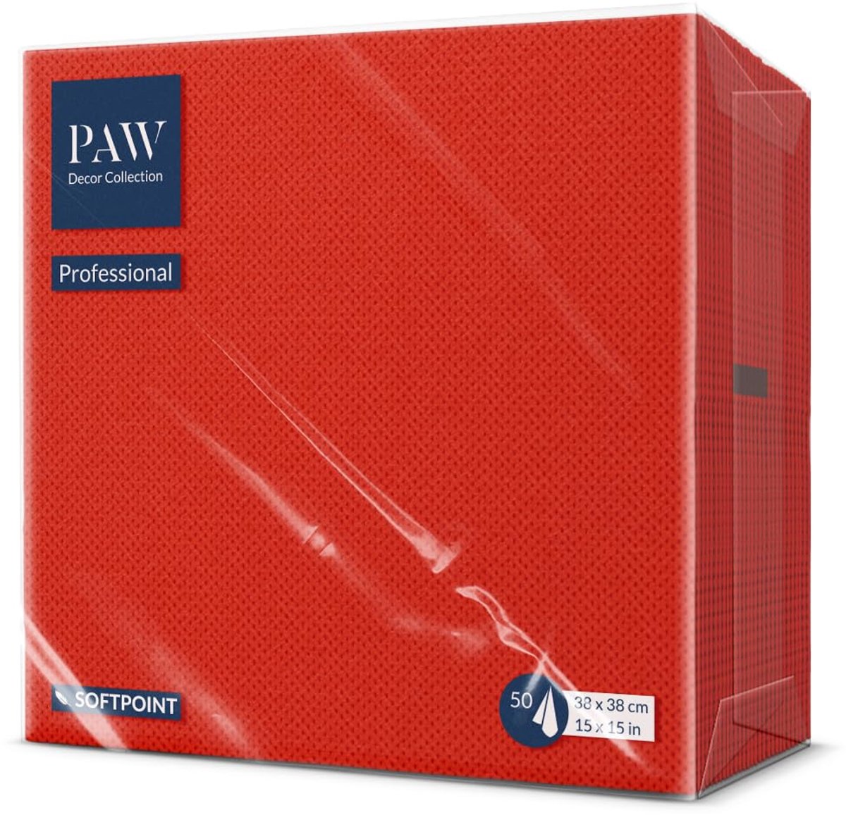 Servetten 38 x 38 cm - chilirood - 50 stuks - zacht materiaal - ideaal voor feestjes - ShopVlot