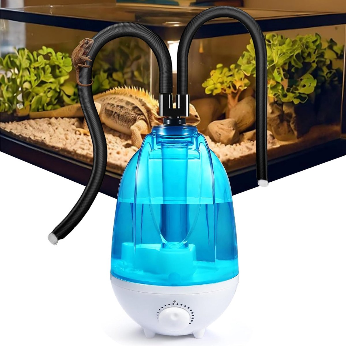 Luchtbevochtiger terrarium 4 liter - mistapparaat 300 ml/u - 7 kleuren nachtlichtfunctie - ideaal voor reptielen - ShopVlot