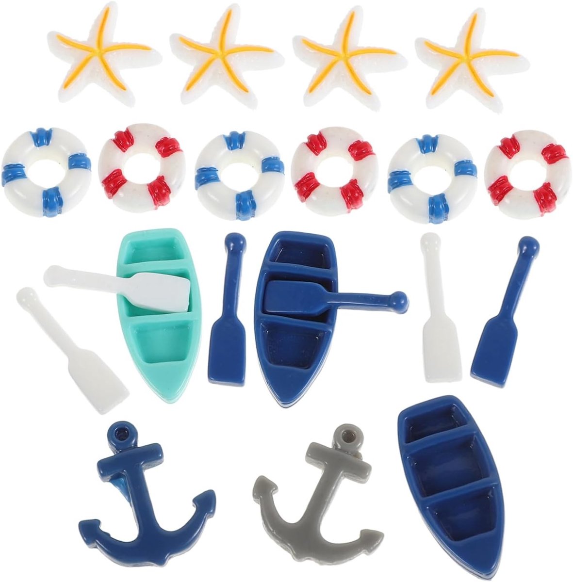 Set Miniatuur Figuren voor op het Strand - Creatieve Boot Model Decoratie voor Zomer Feestjes, Speelgoed en Poppenhuizen