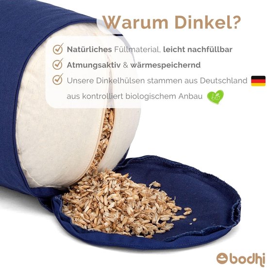 Yoga Bolster Rol - Yin Yoga Kussen - Ontspannende Houdingen - Aanpasbare Vulling - 65 x 22 cm - Paars — afbeelding 4