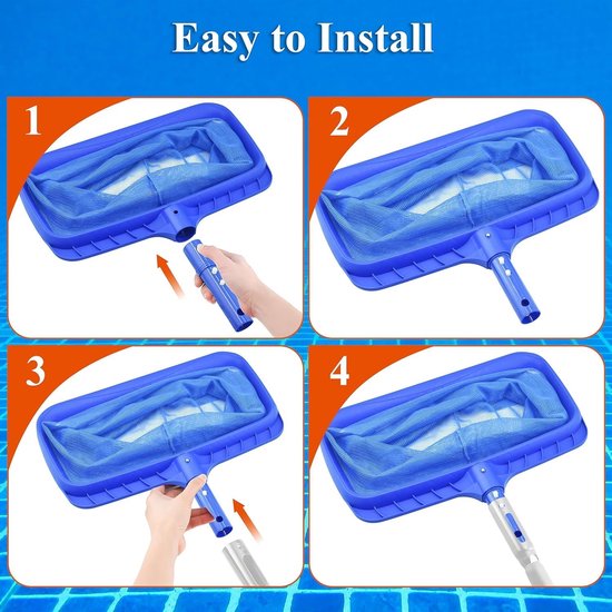 Zwembad Schepnet - Vuilnet - Water Reinigen - Versterkt Frame - 43 cm Breed - Blauw — afbeelding 5