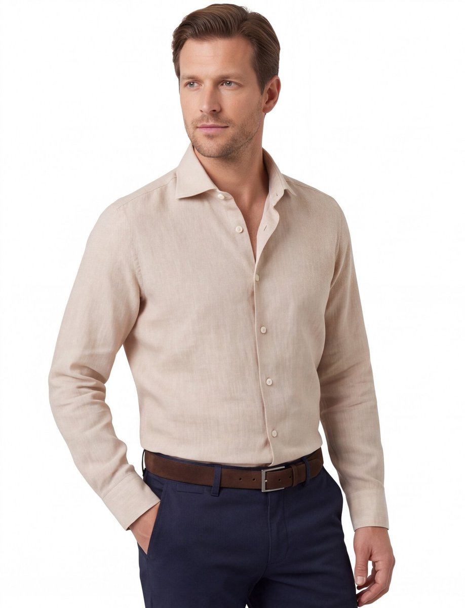 Ledub casual overhemd beige