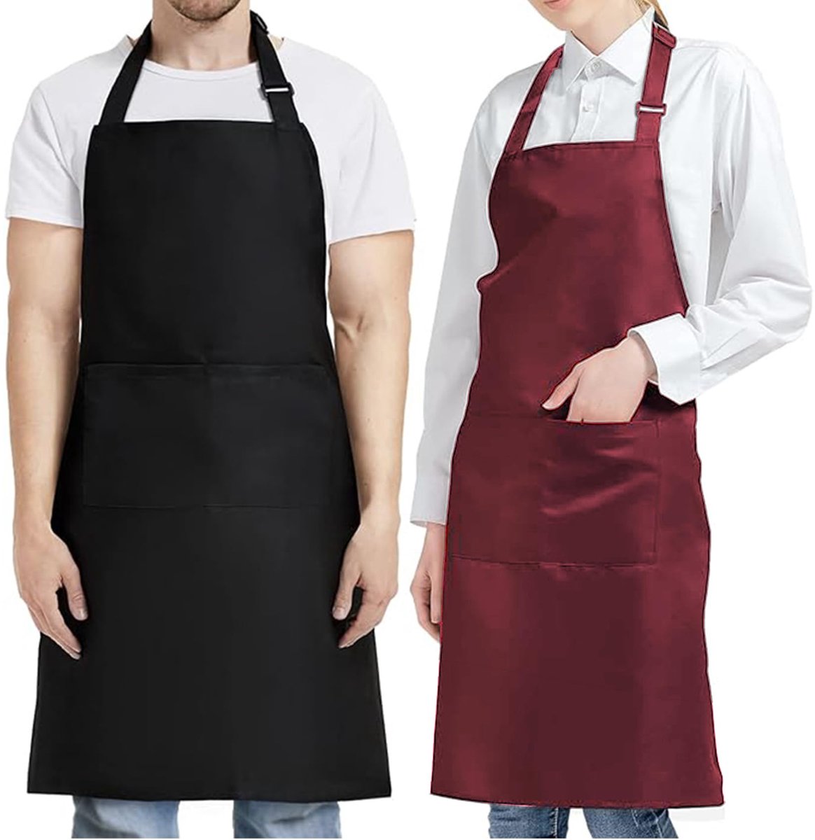 Kookschort 2 stuks - waterdicht schort - verstelbaar nekschort - ideaal voor koken en barbecue - ShopVlot