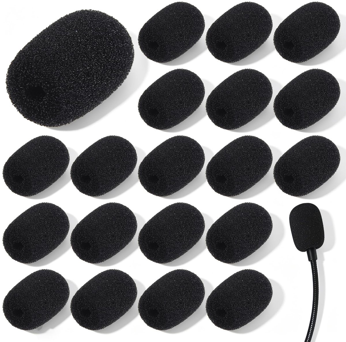 20 stuks headset microfoon schuimrubberen afdekkingen, Quilax schuim microfoonafdekking, windbescherming - ShopVlot