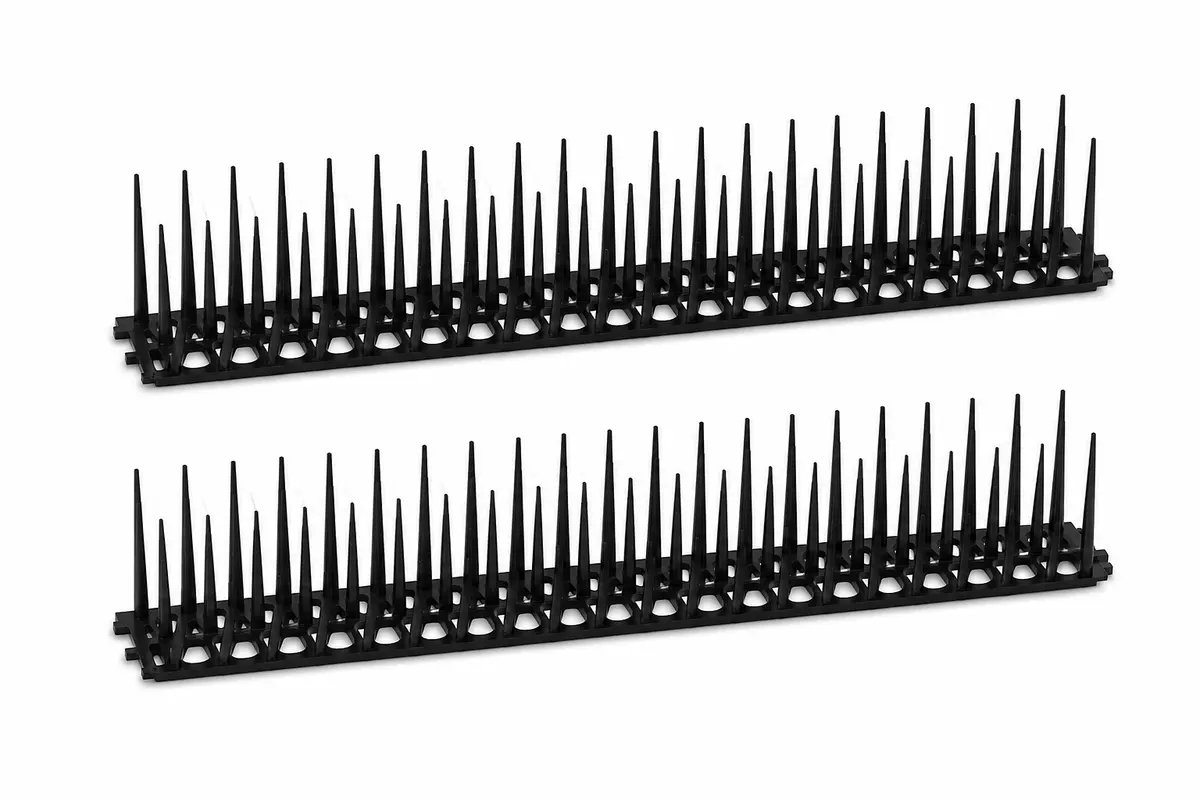 Antiklimstrips vogelpinnen - zwart - metaal - 90 cm - inbraakbeveiliging - duivenpinnen - 2x