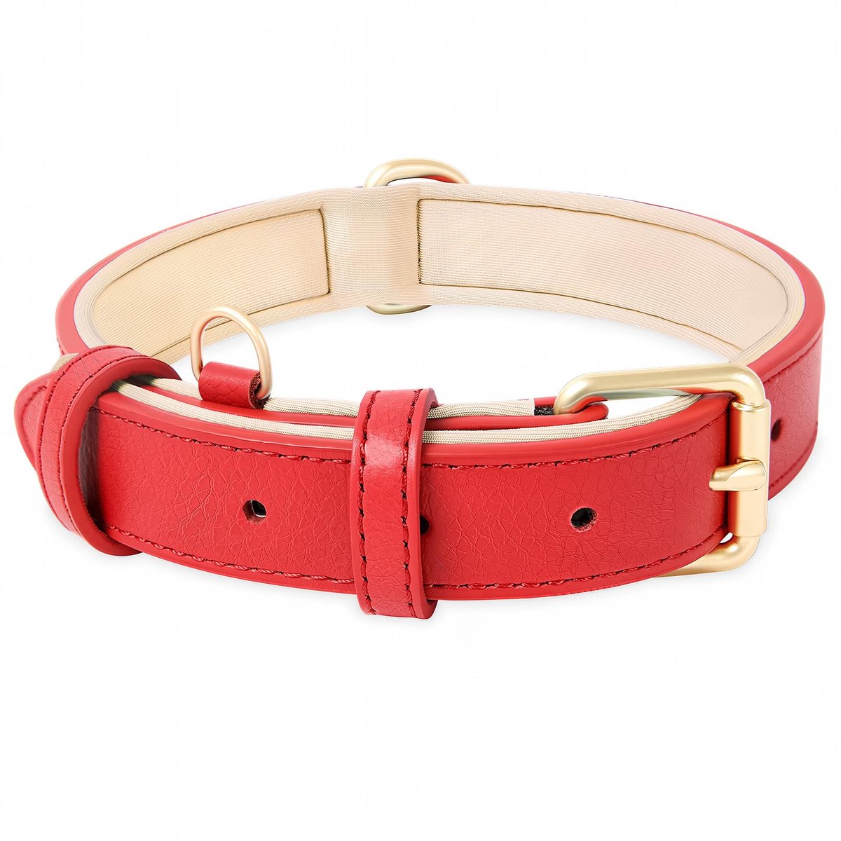 Hondenhalsband XS - Zacht leder - Ademend gevoerd - Comfortabel voor kleine honden - ShopVlot