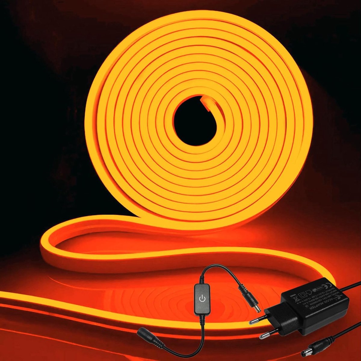 LED Strip Licht Oranje 5M - Neon Flexibel - IP65 Waterdicht - Ideaal voor Slaapkamer en Woondecoratie - ShopVlot