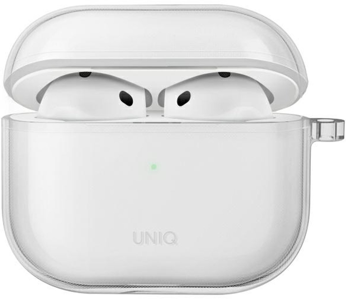 Uniq Glazen Hoesje Voor Apple Airpods 4, Transparant Met Krasbescherming