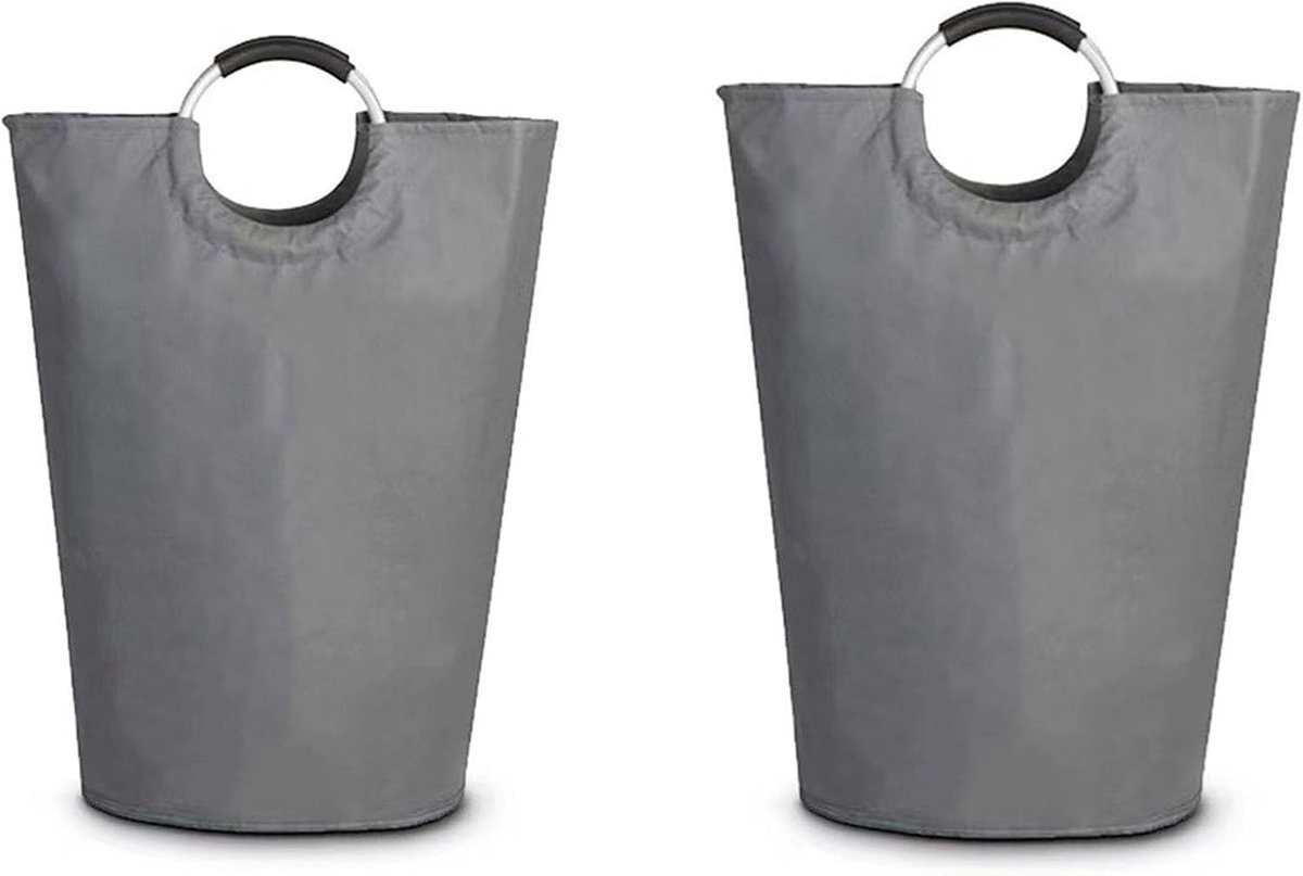 Grote Vouwbare Wasmand 82L 90L met Eenvoudige Handvatten voor Badkamer en Reizen, Duurzaam Stof voor Kleding en Speelgoed, Donkerblauw