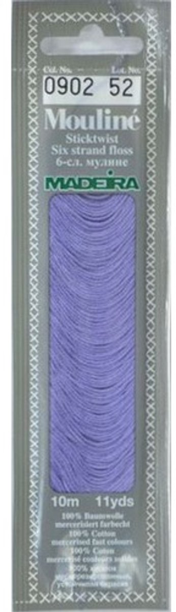 Borduurgaren Madeira Mouline 10 meter 6 draads splijtgaren - blauw (902)