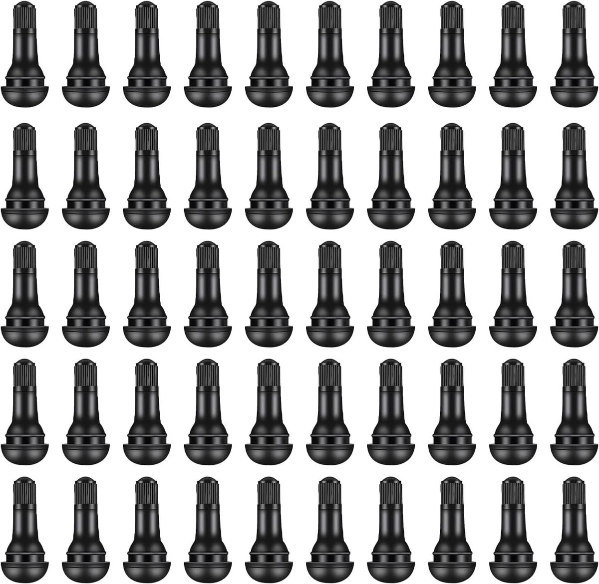 50 Stuks TR414 Bandenventielen - Zwarte Rubber Ventielen voor Auto's, Snap-In Ventielen en Vervangingen